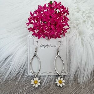 💛🌼BRIGHTON Sunny Days Flower Retired Enamel French Wire Drop Earrings